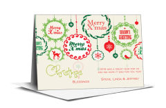 Christmas Blessings Festive Ornaments Card 7.875